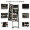 Lomsoe Floor Standing Jewelry Cabinet, Lockable Jewelry Organizer with Full-Length Mirror, and 3 Adjustable Angles, Grey - 4 of 4