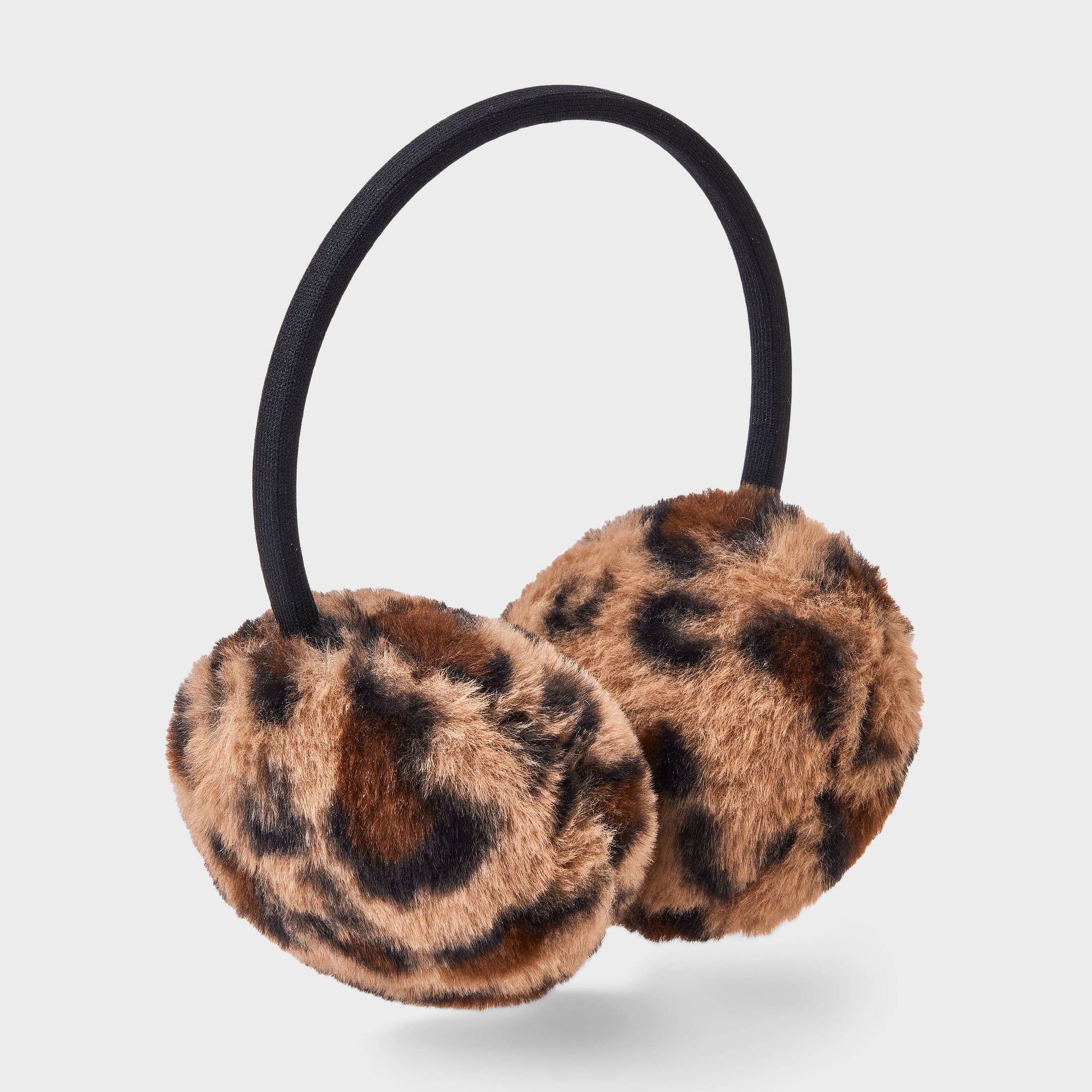 Girls' Faux Fur Leopard Print Earmuff - art class™ Leopard Print
