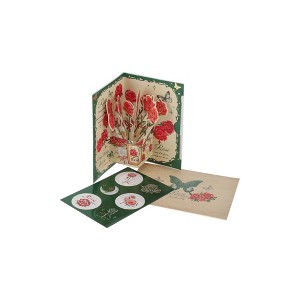 Unique Bargains Greeting Card Rose Garden Series Butterfly Rose Small Paper 5.5"x3.9"x0.4" 1 Pc - 1 of 4