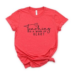 Simply Sage Market Women's Teaching Is A Work Of Heart Short Sleeve Graphic Tee - 1 of 4
