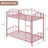 Metal Bunk Bed Twin Over Twin, Heavy Duty Bunkbeds Frame with Arched Guardrail and Safety Ladder, Sturdy Steel Bed for Kids Boys Girls, Black - 2 of 4