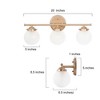 LNC Ellan 20-in 3-Lights Rose Gold and Opal White Glass Globe Modern/Contemporary Vanity Lightss - 3 of 4