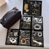 Waterproof Anti-Tarnish Travel Jewelry Box, Foldable Organizer with 36 Compartments for Earrings & Rings, Black - 3 of 4