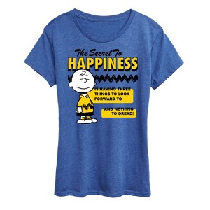 Women's - Peanuts - Secret To Happiness Short Sleeve Graphic T-Shirt - 1 of 4