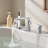 VEVOR Roman Tub Faucet, 3 Hole Waterfall Bathtub Faucet, Roman Bathtub Faucets Set with Shower Head & 1 Handle, Deck Mount Bath Tub Faucets Set,Silver - 2 of 4