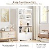63 Inch Tall Bookcase , Modern Floor Standing 5-Tier Bookshelf with Storage Cabinet, Wooden Display Storage Organizer for Home Office, Living Room - 3 of 4