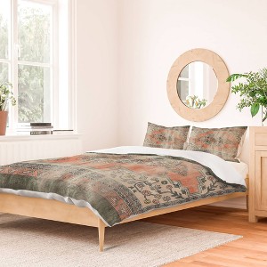 Deny Design Little Arrow Design Co Turkish Floral Orange Olive Duvet Cover Set Green - 1 of 4