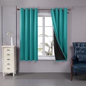 Deconovo 100 Percent Blackout Double Layers Lined Curtain (2 Panel) - 1 of 4