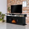 Costway 63'' Fireplace TV Stand W/18'' 1500W Electric Fireplace up to 70'' Black - 3 of 4