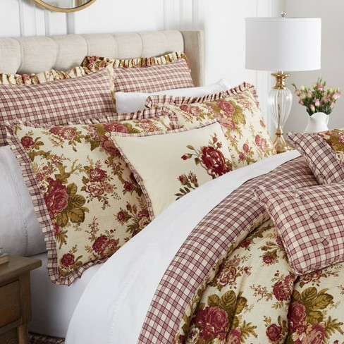 4pc Queen Norfolk Comforter Set Red - Waverly : Target