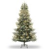 Pre-Lit Snow Flocked Artificial Christmas Tree with Warm White Incandescent Lights & Foldable Stand, UL Listed - 3 of 4
