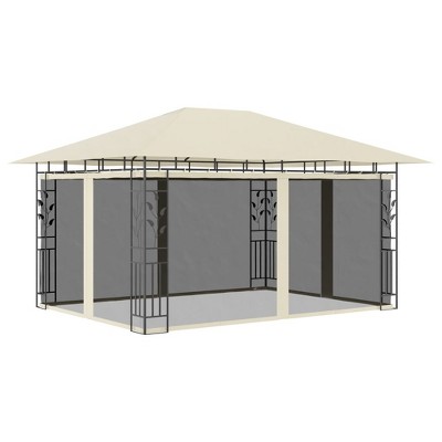vidaXL Gazebo with Mosquito Net 13.1'x9.8'x9' Cream 0.6 oz/ftÂ²