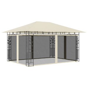 vidaXL Gazebo with Mosquito Net 13.1'x9.8'x9' Cream 0.6 oz/ftÂ² - 1 of 4