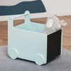 Qaba's Kids' Storage Cabinet, Organizer for Books, Crafts, Rollable Toy Chest Safely Transport Bookshelf with Included Wheels, Clean Play Room - 2 of 4