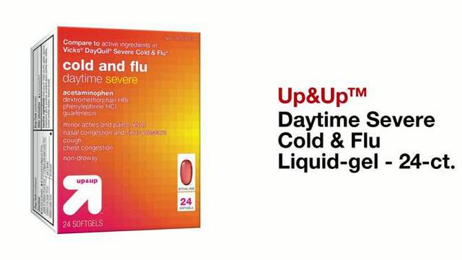 Daytime Severe Cold &#38; Flu Softgel - 24ct - up &#38; up&#8482;, 2 of 6, play video