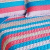 Slickblue Full/Queen, Cozy Hand-Stitched Reversible Quilt and Shams, Quilt Set, TC Fabric, Stripes, 3 Colors, 3 Piece - 3 of 4