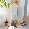 COZAYH Arched Full Length Mirror with Stand, Solid Wood Frame, 59.5 x 16 Inch - 4 of 4