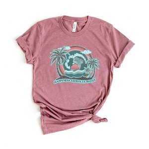 Simply Sage Market Women's Happiness Comes In Waves Vintage Short Sleeve Graphic Tee - 1 of 4