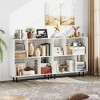 Tangkula 2PCS 4 Cubby Open Bookcase 3-Tier Freestanding Bookshelf w/ Detachable Metal Legs - 2 of 4
