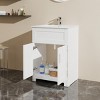 ChicFurnit Bathroom Storage Cabinets Bathroom Floor Storage Cabinet Functional Bathroom Cabinet with Drawer for Bathroom, White, 23.6"*18.1"*34" - 2 of 4