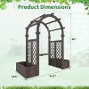Wood Garden Arbor with Planter Boxes and Swing - Outdoor Arch Trellis with Pergola for Climbing Plants Vines Grapes - Backyard Decor,Party,Weddings - 2 of 4