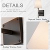 ALOADECOR Classic Bronze 13'' Tall 1-Light Fabric Shade Wall Sconces Mondern White Linen Tapered Shade Sconce For Bathroom Mirror Hallway（2 PACK） - 4 of 4