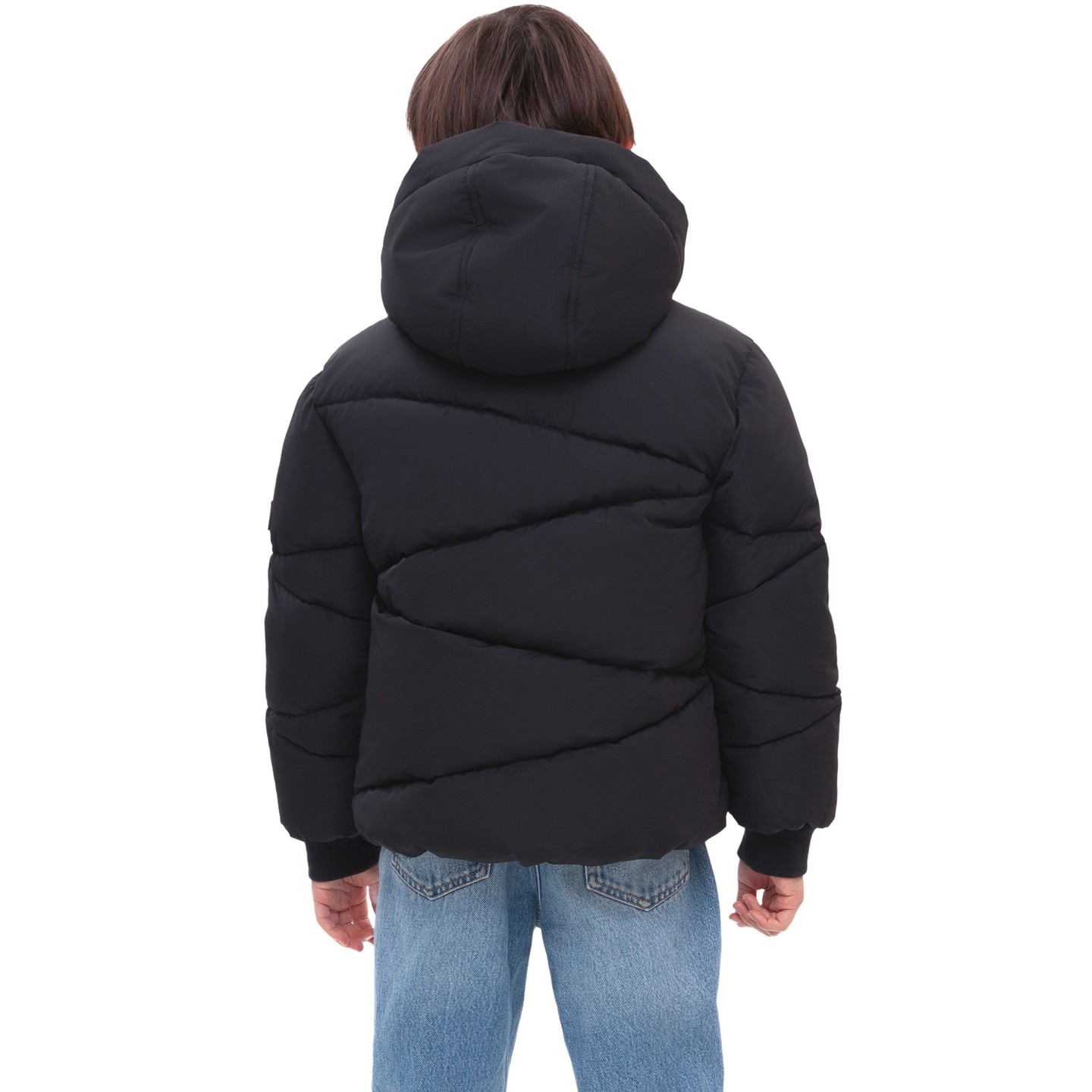 Куртка Rokka&Rolla Grid Winter Coat Fleece Lined Jacket-Black для мальчиков, цвет: Чёрный — фото 2
