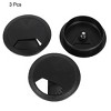 Unique Bargains PC Desk Black Plastic 60mm Diameter Grommet Cable Hole Cover 3 Pcs - 2 of 4