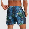 Anna-Kaci Men's Tropical Leaf Print Swim Trunks with Adjustable Drawstring and Side Pockets - 3 of 4