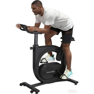 Stationary Bike, Home Quiet Belt Drive Stationary Bike – 32-Level Electromagnetic Resistance Adjustable Seat/Handlebar Compact - 1 of 4