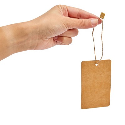 Large Brown Kraft Paper Gift Tags with Jute Strings, 2 x 4 Inches, Pack of 200