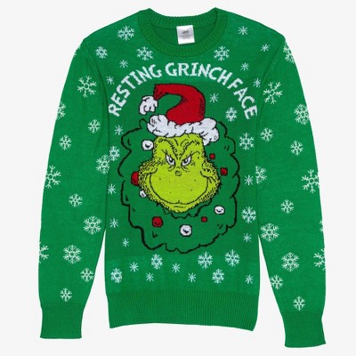 Grinch face outlet sweater