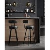 Set of 2 Modern Bar Stools, 30-Inch Swivel Counter Height Stools, PU Leather Upholstery, Mid-Century Design - 3 of 4