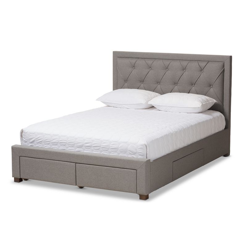 Baxton Studio Aurelie Modern and Contemporary Fabric Upholstered Storage Bed, 1 of 16