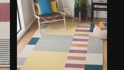 Safavieh 6'7" Square Beige and Yellow Abstract Area Rug