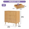 Modern Fluted 3 Drawer Dresser Chest of Drawers with Solid Wood Legs Wood Storage Dresser Organizer for Dorms Flats Living Rooms - 2 of 4