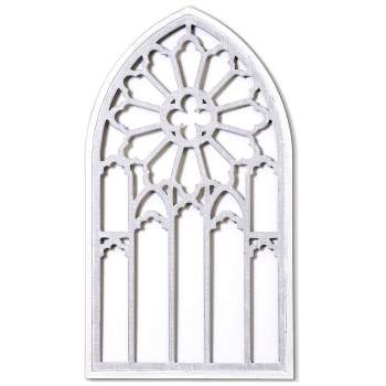 Window Pane Traditional Wall Cathedral Panel White - StyleCraft