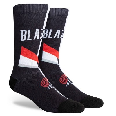 NBA Portland Trail Blazers Split Crew Socks - L