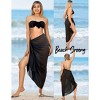 LA LEELA Summer Sarong Coverups for Women Beach Wrap Skirt Long Swimwear Swimsuit Bikini Cover Ups One Size Black , Solid - 3 of 4