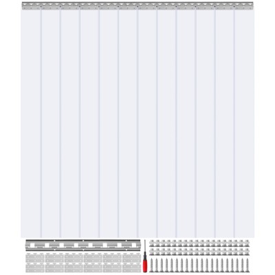 VEVOR Strip Curtain, 96" Height x 72" Width, 0.08" Thickness, 12PCS Clear PVC Strip Door Curtain, Freezer Curtain, Plastic Door Strips