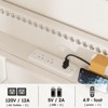 Upholstered Platform Bed Frame with LED Lights & Charging Station, Off-White - 3 of 4