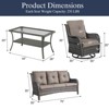 Buenhomino 4 Pieces Patio Furniture Set with Swivel Chairs, High Back Wicker Rattan Sofa with Thick Cushion and Coffee Table, Outdoor Conversation Set - 4 of 4
