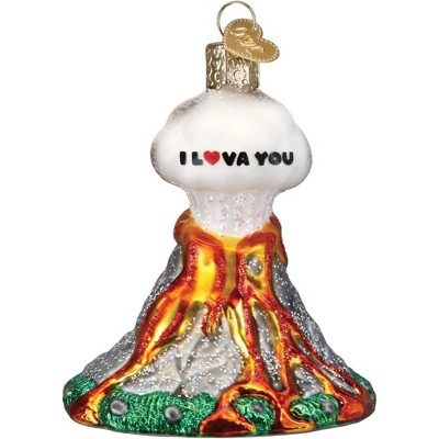 Old World Christmas Blown Glass Ornament for Christmas Tree, 'I Lava You' Volcano