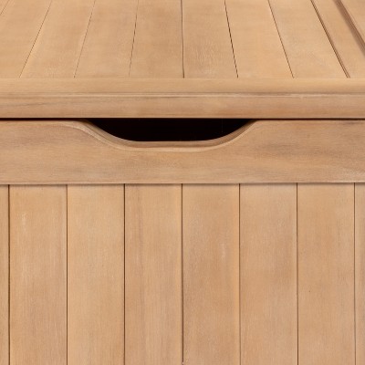 Sophie 48" Light Teak Acacia Wood Storage Bench