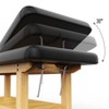 Dolonm 31.5" Wide - Quality Leather Beauty Spa Furniture Massage Table Bed Wooden Facial Bed Wooden Beauty Bed - Black - 3 of 4