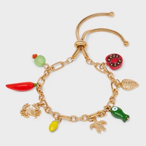 Fresh Catch Charm Pull-Tie Bracelet - Universal Thread™ Gold - 1 of 3