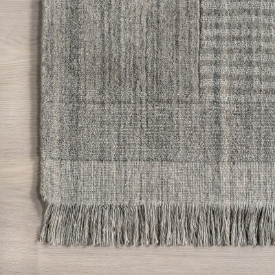Light Grey Handmade Wool Tufted Rectangular Area Rug 8' x 10'
