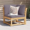 vidaXL Patio Sofa Corner with Cushions - Acacia Wood, Modular Outdoor Furniture for Garden, Terrace, and Patio - Dimensions 28.7" x 28.7" x 25.6" - 2 of 4