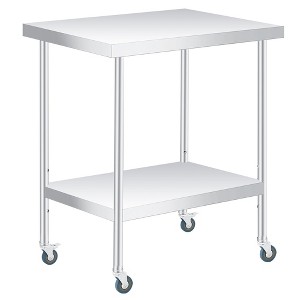 Stainless Steel Food Prep Counter, Commercial Kitchen Food Prep Workbench, with Adjustable Lower Shelf, Metal Work Table for Kitchen - 1 of 4