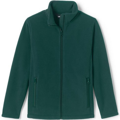 Lands' End School Uniform Kids Full-Zip Mid-Weight Fleece Jacket - Medium -  Evergreen